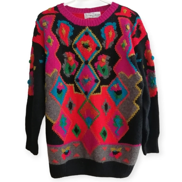 NWT Vintage Hand Made René Derhy Paris Wool Blend Embroidered Knit Sweater Small - Picture 16 of 16